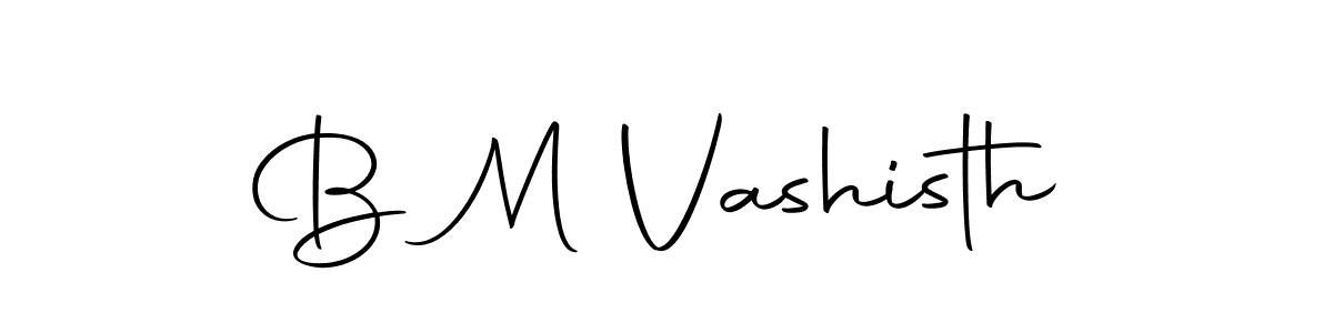 How to make B M Vashisth name signature. Use Autography-DOLnW style for creating short signs online. This is the latest handwritten sign. B M Vashisth signature style 10 images and pictures png