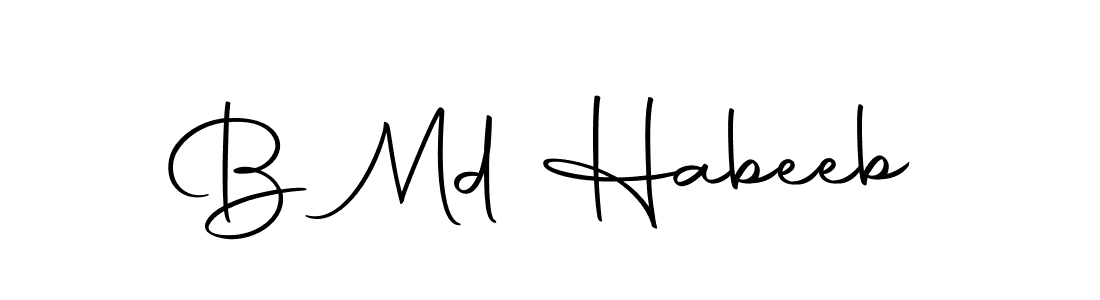 Design your own signature with our free online signature maker. With this signature software, you can create a handwritten (Autography-DOLnW) signature for name B Md Habeeb. B Md Habeeb signature style 10 images and pictures png