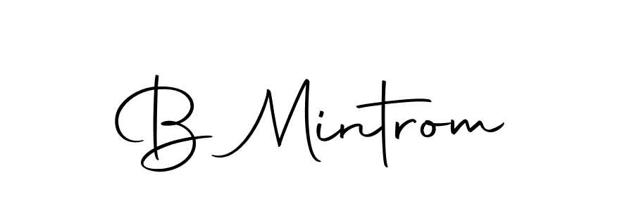 How to make B Mintrom name signature. Use Autography-DOLnW style for creating short signs online. This is the latest handwritten sign. B Mintrom signature style 10 images and pictures png