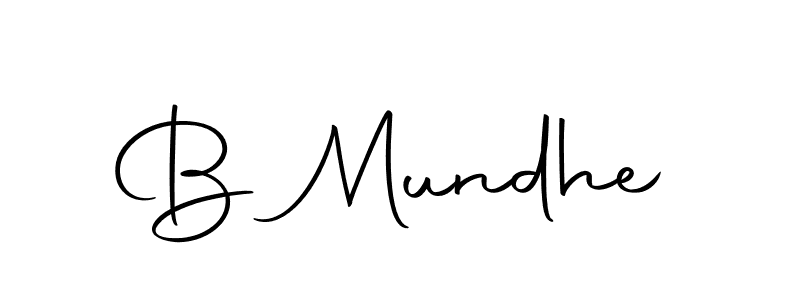 The best way (Autography-DOLnW) to make a short signature is to pick only two or three words in your name. The name B Mundhe include a total of six letters. For converting this name. B Mundhe signature style 10 images and pictures png