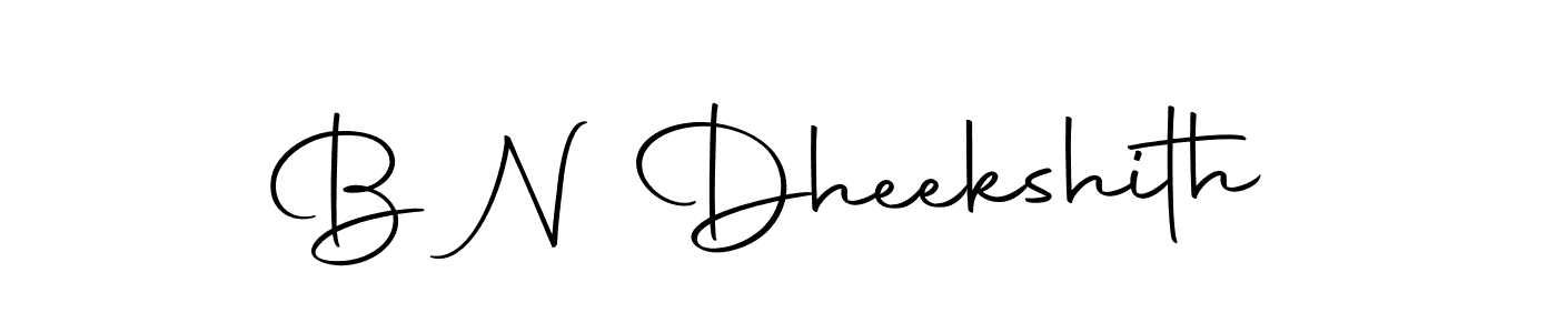 How to make B N Dheekshith name signature. Use Autography-DOLnW style for creating short signs online. This is the latest handwritten sign. B N Dheekshith signature style 10 images and pictures png