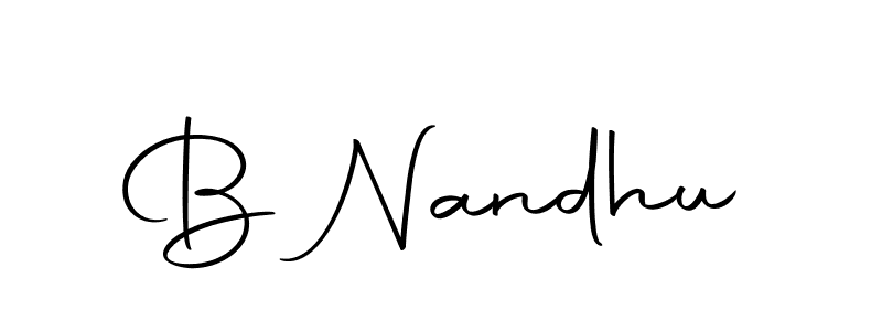 How to make B Nandhu name signature. Use Autography-DOLnW style for creating short signs online. This is the latest handwritten sign. B Nandhu signature style 10 images and pictures png