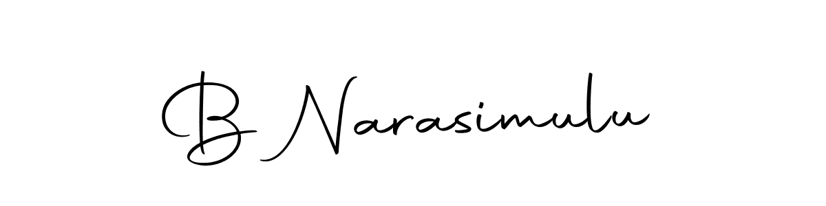 Design your own signature with our free online signature maker. With this signature software, you can create a handwritten (Autography-DOLnW) signature for name B Narasimulu. B Narasimulu signature style 10 images and pictures png