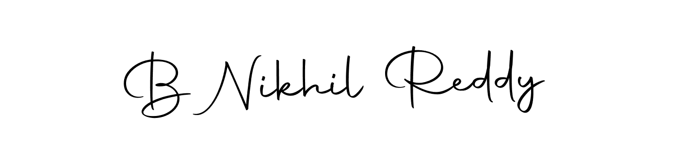 You can use this online signature creator to create a handwritten signature for the name B Nikhil Reddy. This is the best online autograph maker. B Nikhil Reddy signature style 10 images and pictures png