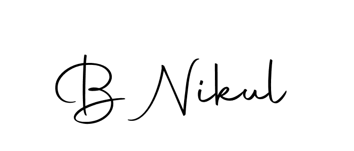 if you are searching for the best signature style for your name B Nikul. so please give up your signature search. here we have designed multiple signature styles  using Autography-DOLnW. B Nikul signature style 10 images and pictures png