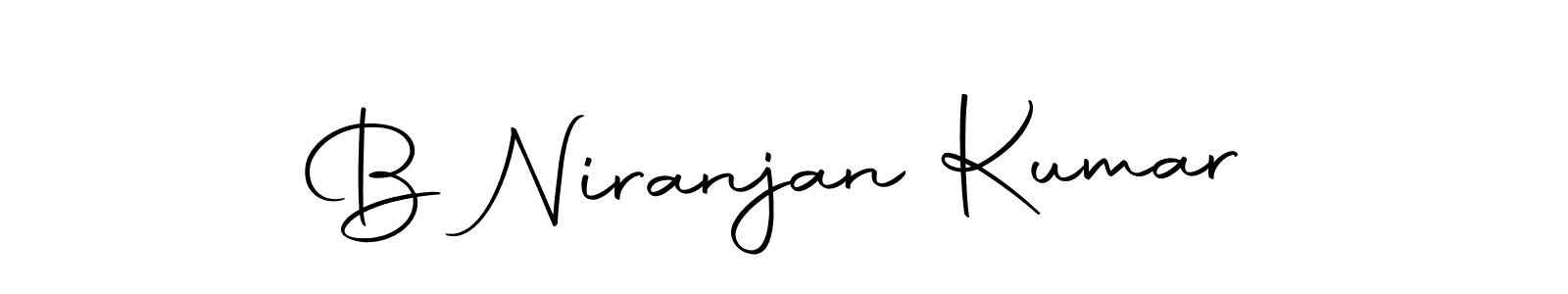 How to make B Niranjan Kumar name signature. Use Autography-DOLnW style for creating short signs online. This is the latest handwritten sign. B Niranjan Kumar signature style 10 images and pictures png