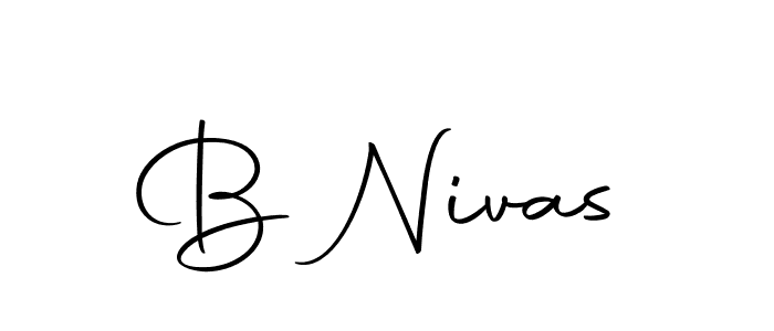 Design your own signature with our free online signature maker. With this signature software, you can create a handwritten (Autography-DOLnW) signature for name B Nivas. B Nivas signature style 10 images and pictures png