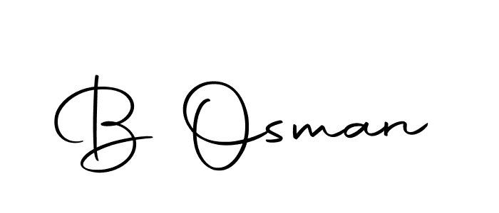 Create a beautiful signature design for name B Osman. With this signature (Autography-DOLnW) fonts, you can make a handwritten signature for free. B Osman signature style 10 images and pictures png
