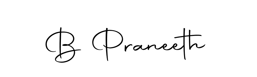 Create a beautiful signature design for name B Praneeth. With this signature (Autography-DOLnW) fonts, you can make a handwritten signature for free. B Praneeth signature style 10 images and pictures png