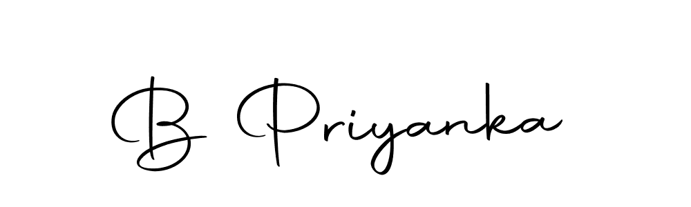 Create a beautiful signature design for name B Priyanka. With this signature (Autography-DOLnW) fonts, you can make a handwritten signature for free. B Priyanka signature style 10 images and pictures png