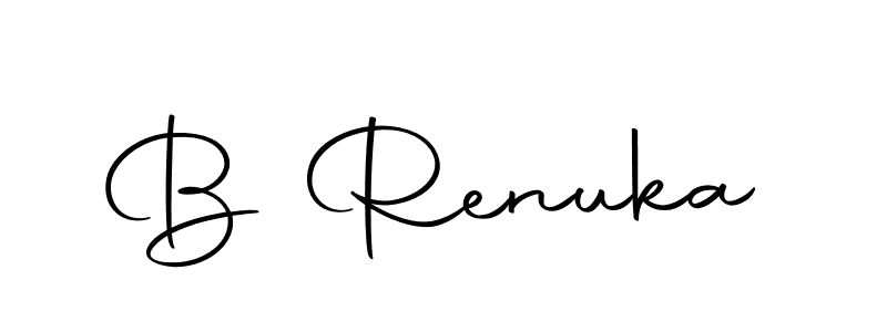 Design your own signature with our free online signature maker. With this signature software, you can create a handwritten (Autography-DOLnW) signature for name B Renuka. B Renuka signature style 10 images and pictures png