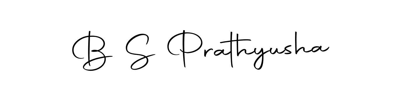 Create a beautiful signature design for name B S Prathyusha. With this signature (Autography-DOLnW) fonts, you can make a handwritten signature for free. B S Prathyusha signature style 10 images and pictures png