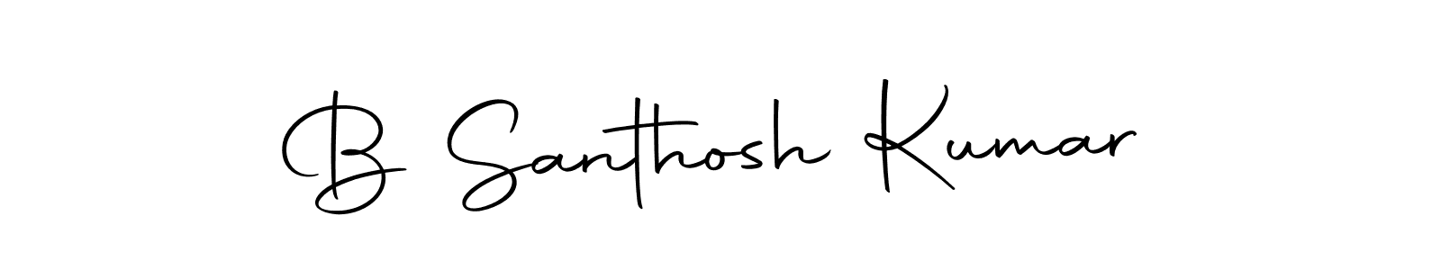 Use a signature maker to create a handwritten signature online. With this signature software, you can design (Autography-DOLnW) your own signature for name B Santhosh Kumar. B Santhosh Kumar signature style 10 images and pictures png