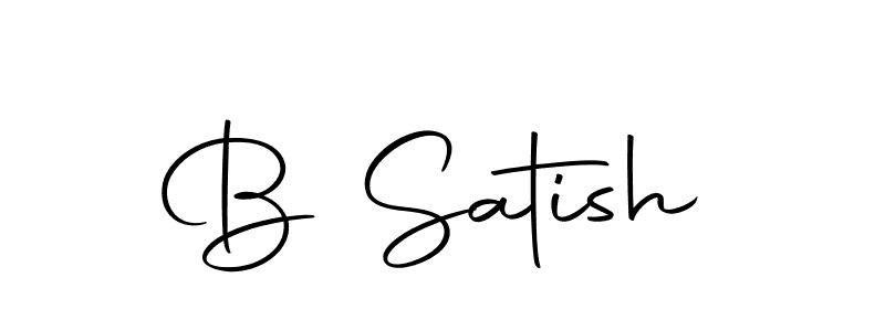 You should practise on your own different ways (Autography-DOLnW) to write your name (B Satish) in signature. don't let someone else do it for you. B Satish signature style 10 images and pictures png
