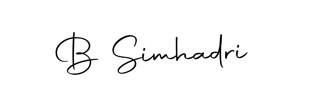 Design your own signature with our free online signature maker. With this signature software, you can create a handwritten (Autography-DOLnW) signature for name B Simhadri. B Simhadri signature style 10 images and pictures png