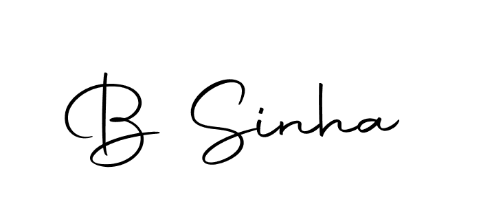 Create a beautiful signature design for name B Sinha. With this signature (Autography-DOLnW) fonts, you can make a handwritten signature for free. B Sinha signature style 10 images and pictures png