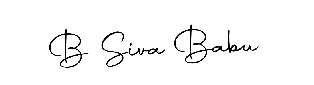 Create a beautiful signature design for name B Siva Babu. With this signature (Autography-DOLnW) fonts, you can make a handwritten signature for free. B Siva Babu signature style 10 images and pictures png