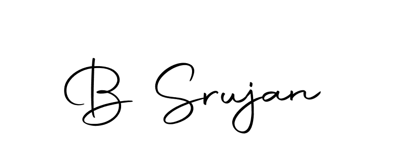 Create a beautiful signature design for name B Srujan. With this signature (Autography-DOLnW) fonts, you can make a handwritten signature for free. B Srujan signature style 10 images and pictures png