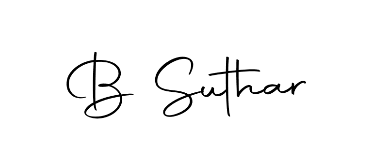 How to make B Suthar signature? Autography-DOLnW is a professional autograph style. Create handwritten signature for B Suthar name. B Suthar signature style 10 images and pictures png
