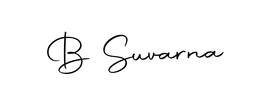 You should practise on your own different ways (Autography-DOLnW) to write your name (B Suvarna) in signature. don't let someone else do it for you. B Suvarna signature style 10 images and pictures png