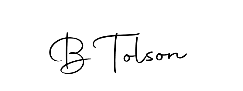 You should practise on your own different ways (Autography-DOLnW) to write your name (B Tolson) in signature. don't let someone else do it for you. B Tolson signature style 10 images and pictures png
