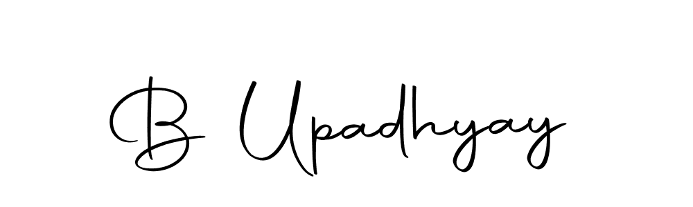 Use a signature maker to create a handwritten signature online. With this signature software, you can design (Autography-DOLnW) your own signature for name B Upadhyay. B Upadhyay signature style 10 images and pictures png