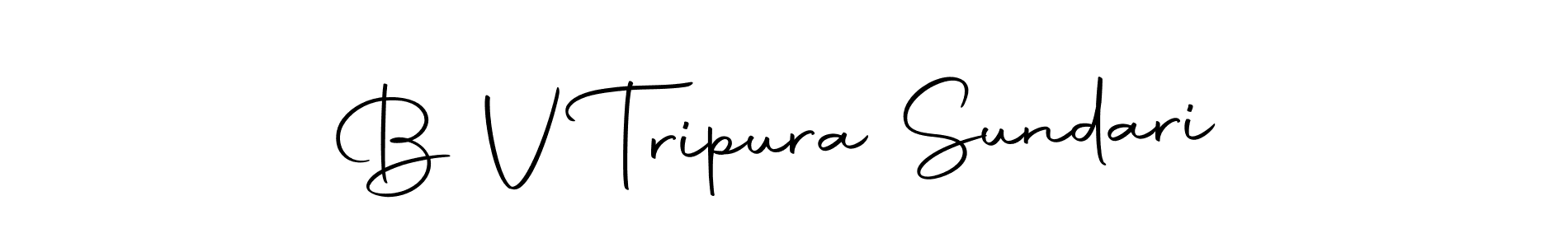 How to make B V Tripura Sundari name signature. Use Autography-DOLnW style for creating short signs online. This is the latest handwritten sign. B V Tripura Sundari signature style 10 images and pictures png