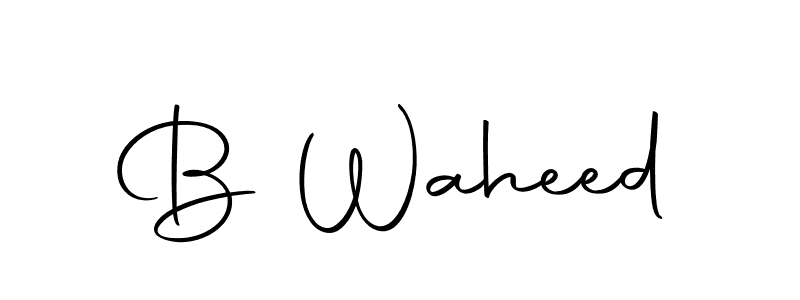 How to make B Waheed name signature. Use Autography-DOLnW style for creating short signs online. This is the latest handwritten sign. B Waheed signature style 10 images and pictures png