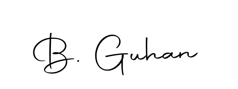 You should practise on your own different ways (Autography-DOLnW) to write your name (B. Guhan) in signature. don't let someone else do it for you. B. Guhan signature style 10 images and pictures png