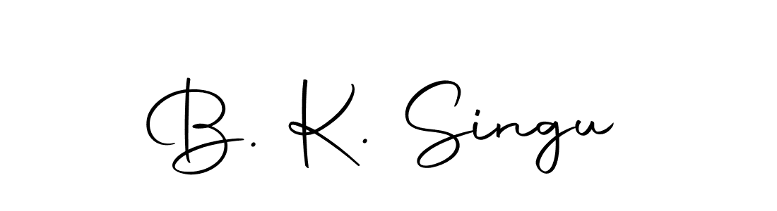 Use a signature maker to create a handwritten signature online. With this signature software, you can design (Autography-DOLnW) your own signature for name B. K. Singu. B. K. Singu signature style 10 images and pictures png