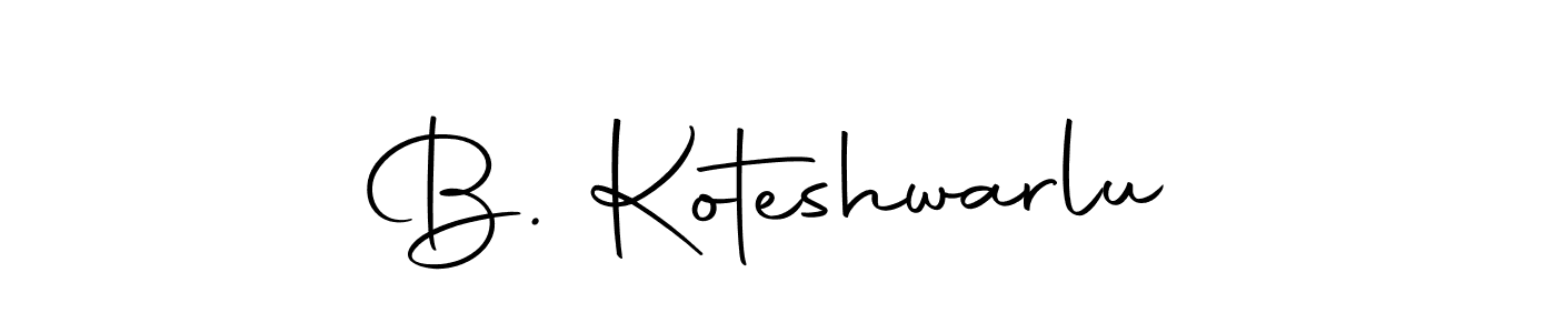 How to make B. Koteshwarlu name signature. Use Autography-DOLnW style for creating short signs online. This is the latest handwritten sign. B. Koteshwarlu signature style 10 images and pictures png