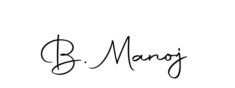 How to make B. Manoj name signature. Use Autography-DOLnW style for creating short signs online. This is the latest handwritten sign. B. Manoj signature style 10 images and pictures png