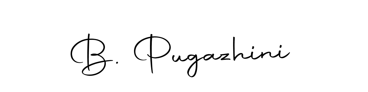 Design your own signature with our free online signature maker. With this signature software, you can create a handwritten (Autography-DOLnW) signature for name B. Pugazhini. B. Pugazhini signature style 10 images and pictures png