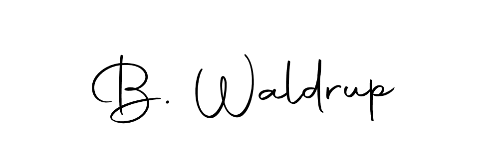 How to make B. Waldrup name signature. Use Autography-DOLnW style for creating short signs online. This is the latest handwritten sign. B. Waldrup signature style 10 images and pictures png