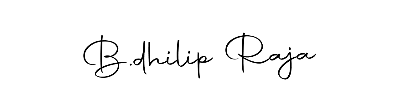 How to make B.dhilip Raja name signature. Use Autography-DOLnW style for creating short signs online. This is the latest handwritten sign. B.dhilip Raja signature style 10 images and pictures png