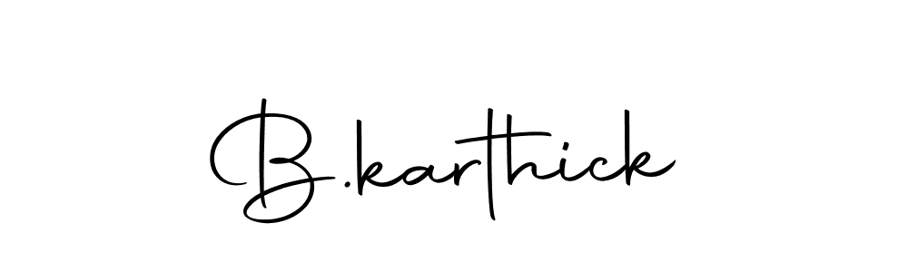 Design your own signature with our free online signature maker. With this signature software, you can create a handwritten (Autography-DOLnW) signature for name B.karthick. B.karthick signature style 10 images and pictures png