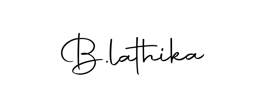 Design your own signature with our free online signature maker. With this signature software, you can create a handwritten (Autography-DOLnW) signature for name B.lathika. B.lathika signature style 10 images and pictures png