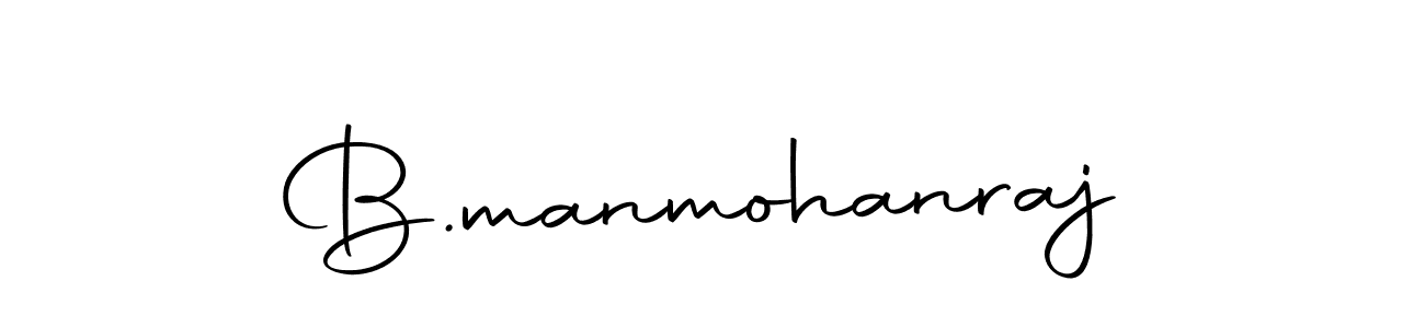 Use a signature maker to create a handwritten signature online. With this signature software, you can design (Autography-DOLnW) your own signature for name B.manmohanraj. B.manmohanraj signature style 10 images and pictures png