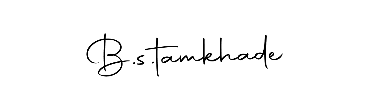 How to make B.s.tamkhade name signature. Use Autography-DOLnW style for creating short signs online. This is the latest handwritten sign. B.s.tamkhade signature style 10 images and pictures png