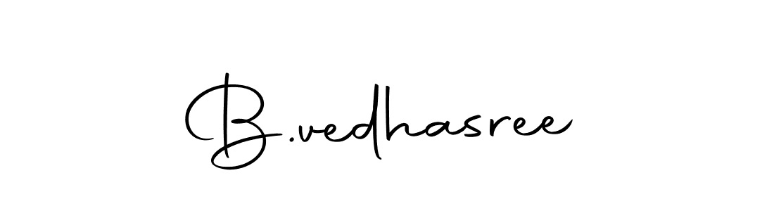 Also we have B.vedhasree name is the best signature style. Create professional handwritten signature collection using Autography-DOLnW autograph style. B.vedhasree signature style 10 images and pictures png