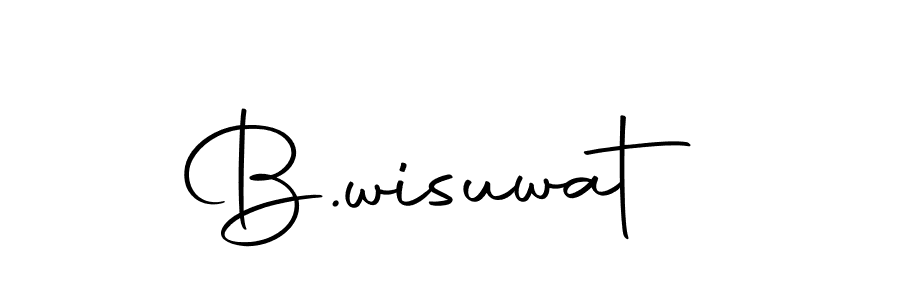 How to make B.wisuwat name signature. Use Autography-DOLnW style for creating short signs online. This is the latest handwritten sign. B.wisuwat signature style 10 images and pictures png