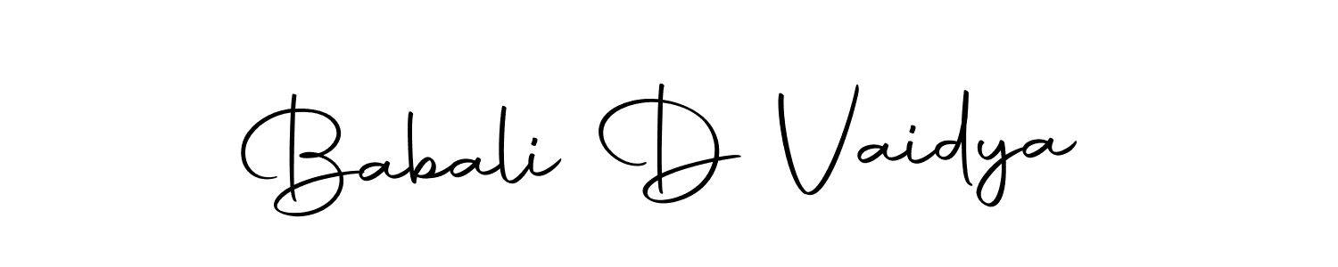 The best way (Autography-DOLnW) to make a short signature is to pick only two or three words in your name. The name Babali D Vaidya include a total of six letters. For converting this name. Babali D Vaidya signature style 10 images and pictures png