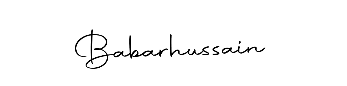 Use a signature maker to create a handwritten signature online. With this signature software, you can design (Autography-DOLnW) your own signature for name Babarhussain. Babarhussain signature style 10 images and pictures png