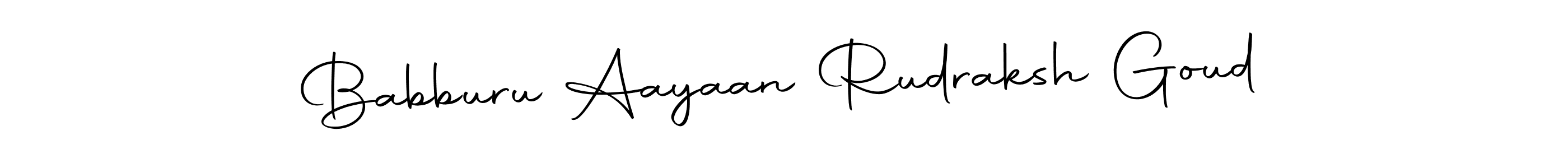 Check out images of Autograph of Babburu Aayaan Rudraksh Goud name. Actor Babburu Aayaan Rudraksh Goud Signature Style. Autography-DOLnW is a professional sign style online. Babburu Aayaan Rudraksh Goud signature style 10 images and pictures png