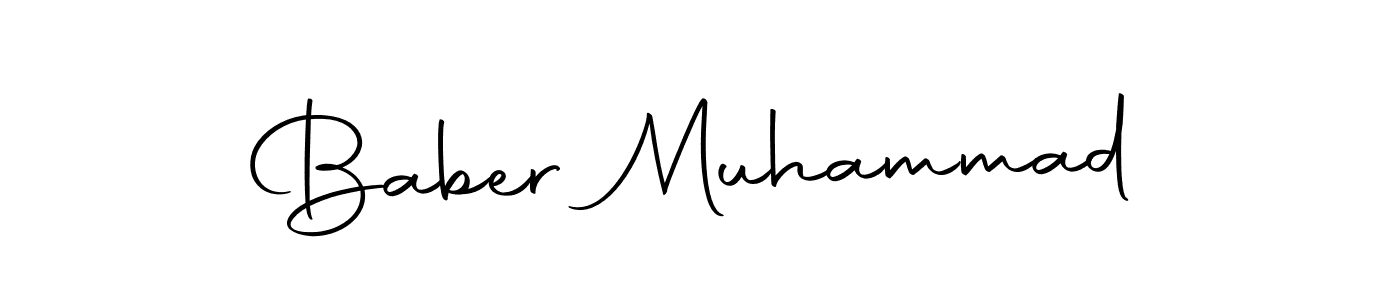 How to make Baber Muhammad name signature. Use Autography-DOLnW style for creating short signs online. This is the latest handwritten sign. Baber Muhammad signature style 10 images and pictures png