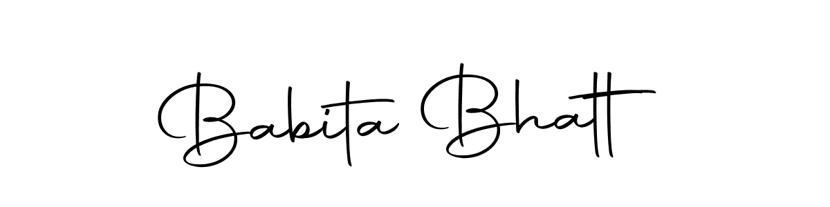 How to make Babita Bhatt name signature. Use Autography-DOLnW style for creating short signs online. This is the latest handwritten sign. Babita Bhatt signature style 10 images and pictures png