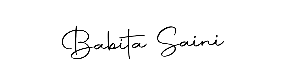 How to make Babita Saini name signature. Use Autography-DOLnW style for creating short signs online. This is the latest handwritten sign. Babita Saini signature style 10 images and pictures png