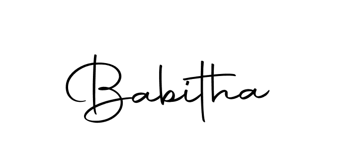 Design your own signature with our free online signature maker. With this signature software, you can create a handwritten (Autography-DOLnW) signature for name Babitha. Babitha signature style 10 images and pictures png