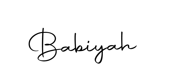 You should practise on your own different ways (Autography-DOLnW) to write your name (Babiyah) in signature. don't let someone else do it for you. Babiyah signature style 10 images and pictures png