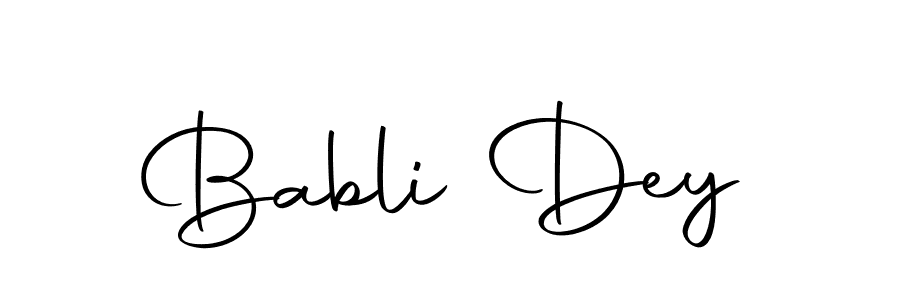 Create a beautiful signature design for name Babli Dey. With this signature (Autography-DOLnW) fonts, you can make a handwritten signature for free. Babli Dey signature style 10 images and pictures png